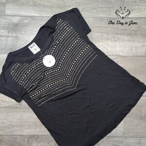 Vocal Short Sleeve Studded Top Size S